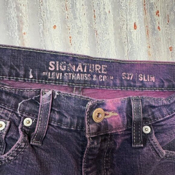 Reworked Levi’s Dyed & Distressed Levis Slim Fit Mens Size 30x32 Patches Holes - Picture 6 of 7